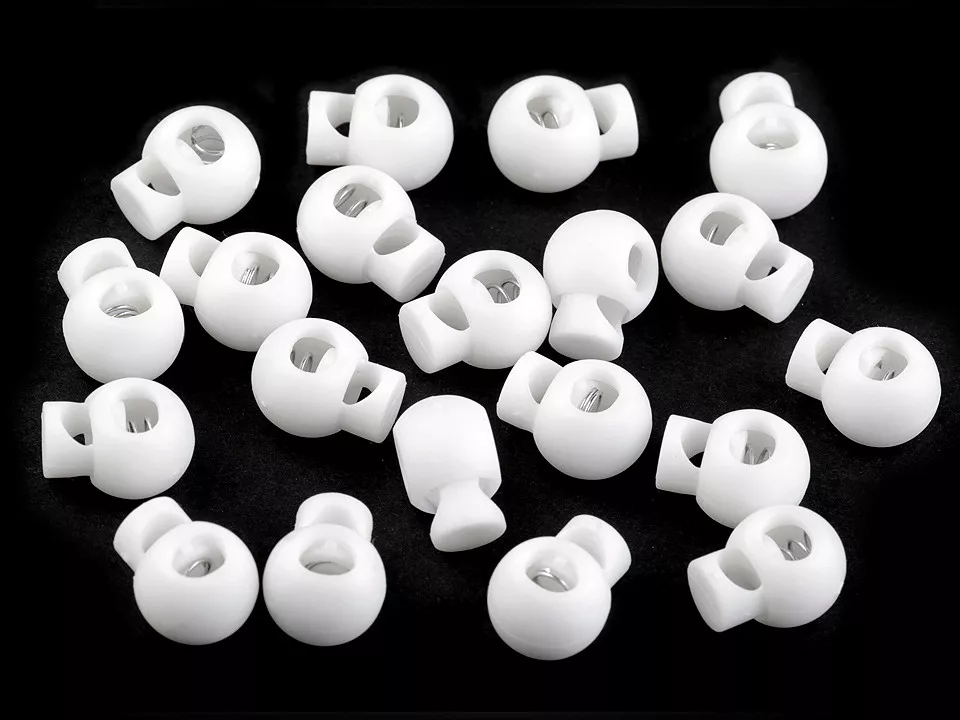 Brzdičky kulaté 15x19 mm - bílá