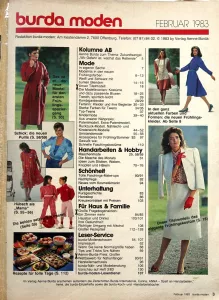 Burda 2/1983 RETRO -N- úvodní strana časopisu