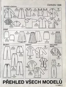 Burda 6/1996 -CZ- přehled střihů 1