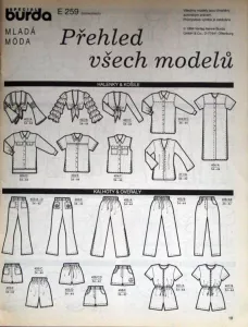 Burda - Mladá móda 8/1994 -CZ- přehled modelů 1