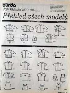 Burda - Móda pro malé děti jaro/léto 1995 -CZ- přehled střihů 1