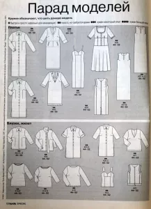 Burda PLUS 1/2001 -R- přehled střihů 1