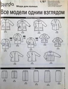 Burda pro plnoštíhlé 1/1997 -R- přehled modelů 1