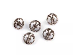 Knoflík kovový velikost 24" - staromosaz