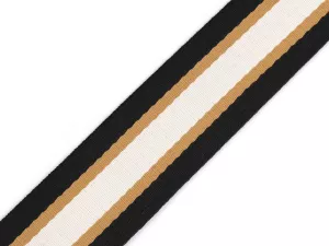 Popruh oboustranný II. šíře 50 mm - krémová světlá a černá