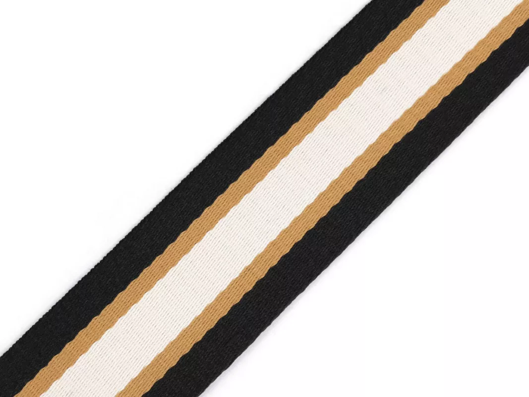 Popruh oboustranný II. šíře 50 mm - krémová světlá a černá