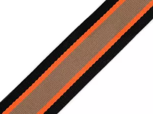 Popruh oboustranný II. šíře 50 mm - béžová tmavá a oranžová
