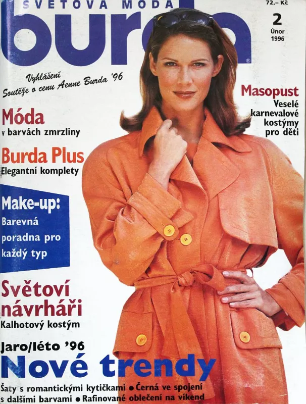 Burda 2/1996 -CZ- časopis se střihovou přílohou