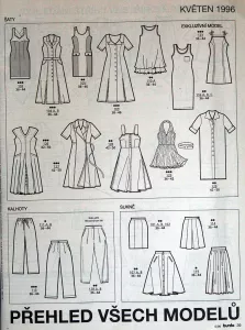 Burda 5/1996 -CZ- přehled střihů 1