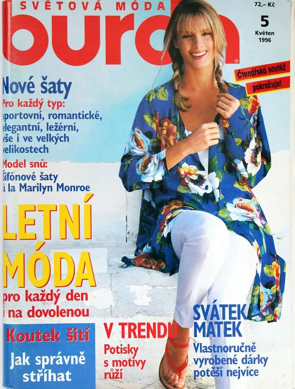Burda 5/1996 -CZ- časopis se střihy