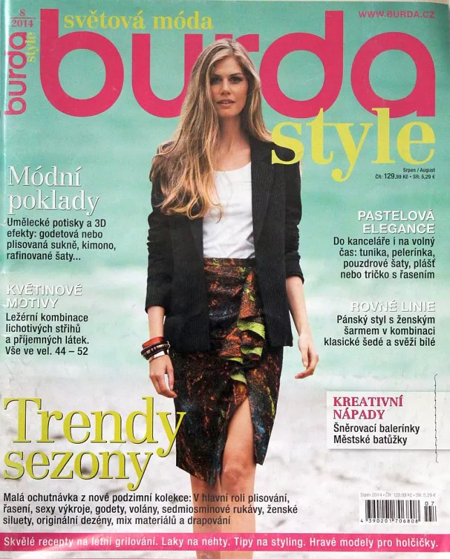Burda 8/2014 -CZ- časopis se střihovou přílohou