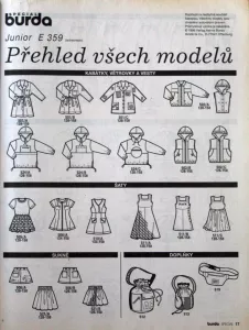 Burda - JUNIOR 1,2/1996 -CZ- přehled střihů 1