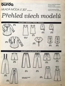 Burda - Mladá móda 10/1995 -CZ- přehled střihů 1