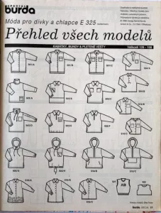 Burda - Móda pro dívky a chlapce 3,4/1995 -CZ- přehled modelů 1