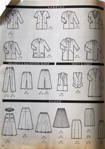 Burda pro plnoštíhlé 1/1994 -CZ- přehled střihů 2