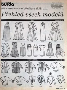 Burda - Móda pro slavnostní příležitosti E281 -CZ- přehled modelů 1