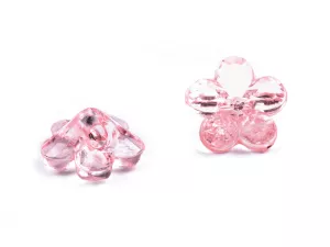 Knoflíky plastové / korálky květ Ø12 mm - růžová světlá