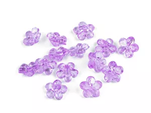 Knoflíky plastové / korálky květ Ø12 mm - lila 