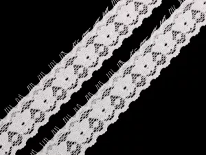 Krajka francouzská elastická šíře 24 mm - bílá