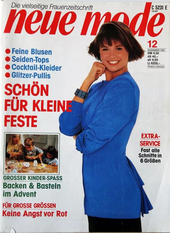 Neue Mode 12/1987 -N- časopis se střihy