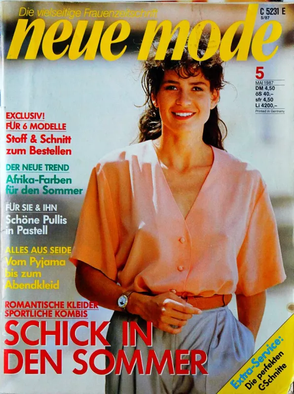 Neue Mode 5/1987 -N- časopis se střihy