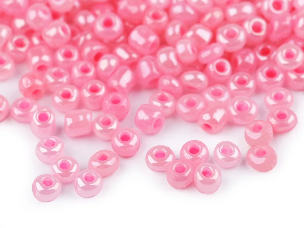 Rokajl 5/0 - 4,5 mm perleťový, neprůhledný - růžová světlá
