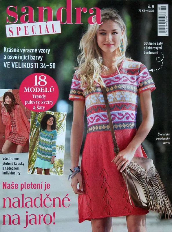 Sandra Speciál: Pletení na jaro č. 9 -CZ-  Výrazné vzory, osvěžující barvy