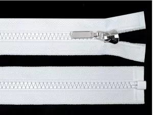 Zip kostěný No 5 délka 30 cm s ozdobným jezdcem - bílá