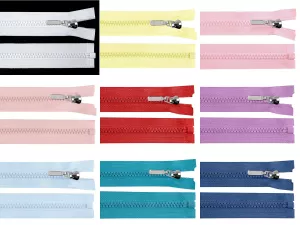 Zip kostěný No 5 délka 30 cm s ozdobným jezdcem - různé barvy