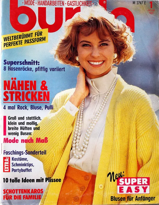 Burda 1/1991 -N- časopis se střihy