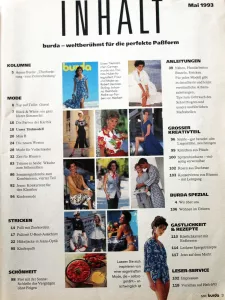 Burda 5/1993 -N- obsah časopisu
