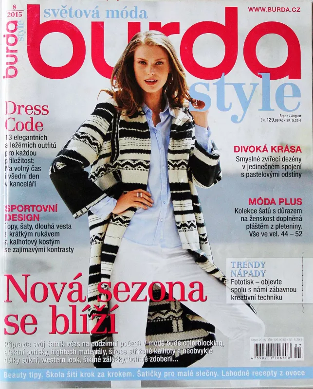 Burda 8/2015 -CZ- časopis se střihy