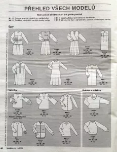 Burda style 10/2023 -CZ- časopis se střihy Burda 10/2023 -CZ- přehled střihů 1