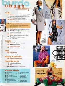 Burda 1/2005 -CZ- obsah časopisu