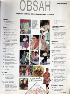 Burda 3/1993 -CZ- časopis se střihy Burda 3/1993 -CZ- obsah časopisu