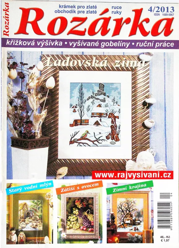 Rozárka 4/2013 -CZ-SK- časopis s rozkresy pro křížkovou výšivku