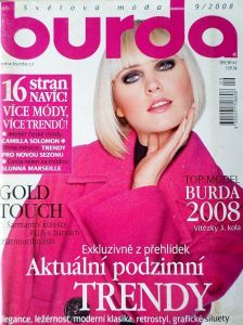 Burda 9/2008 v češtině se střihovou přílohou