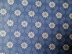 Murinda - modrobílá bavlna s kvítky