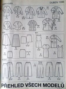 Burda 4/1996 -CZ- časopis se střihy