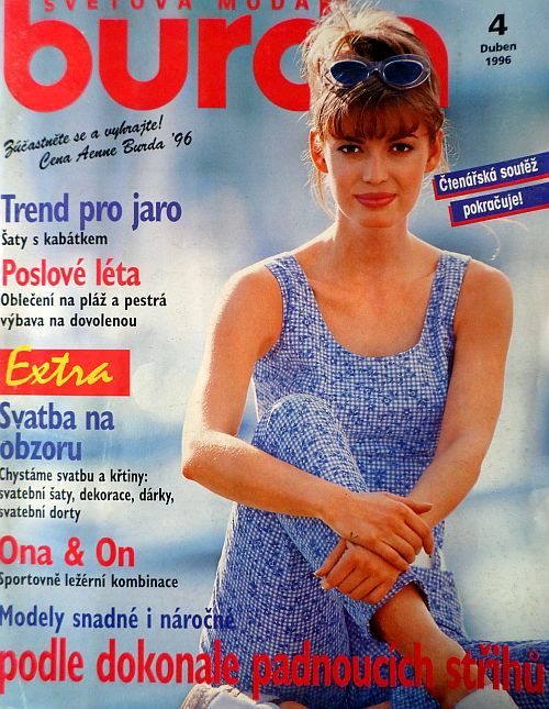 Burda 4/1996 -CZ- časopis se střihy