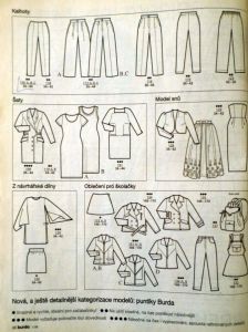 Burda 1/1996 -CZ- časopis se střihy Burda 1/1996 - přehled modelů